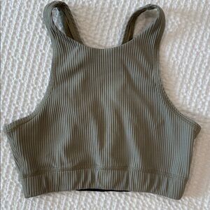 Tan + Lines Ribbed Sports Bra